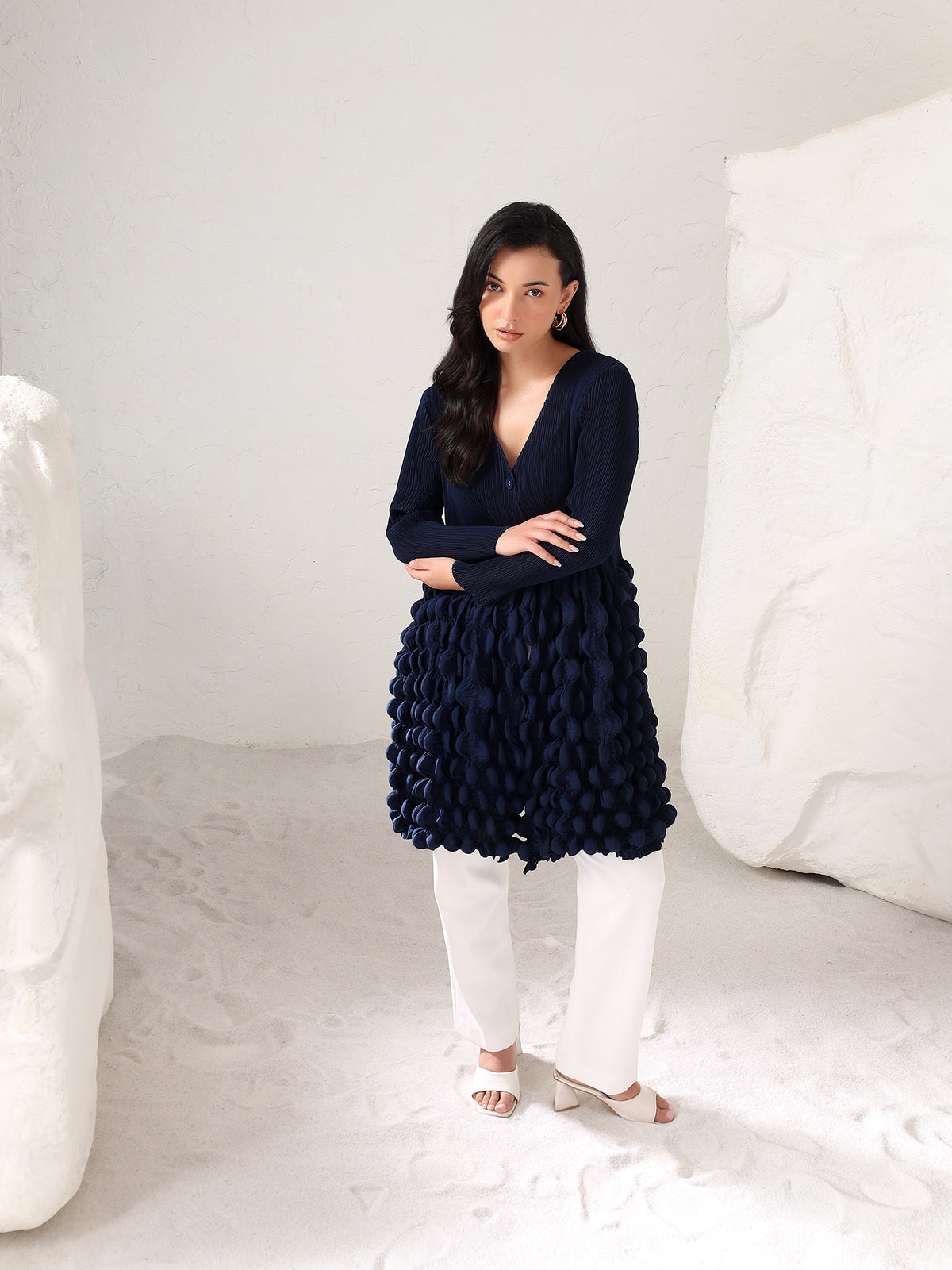 Zoh Riah Zoriah Pleated Top