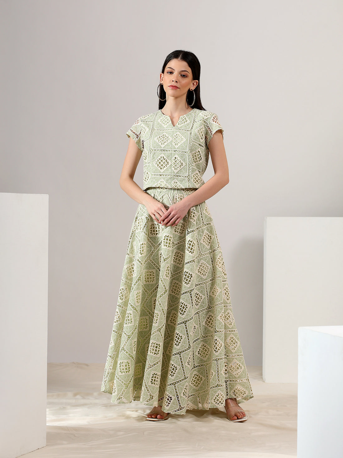 Meadow Grace – Cutwork Skirt Set