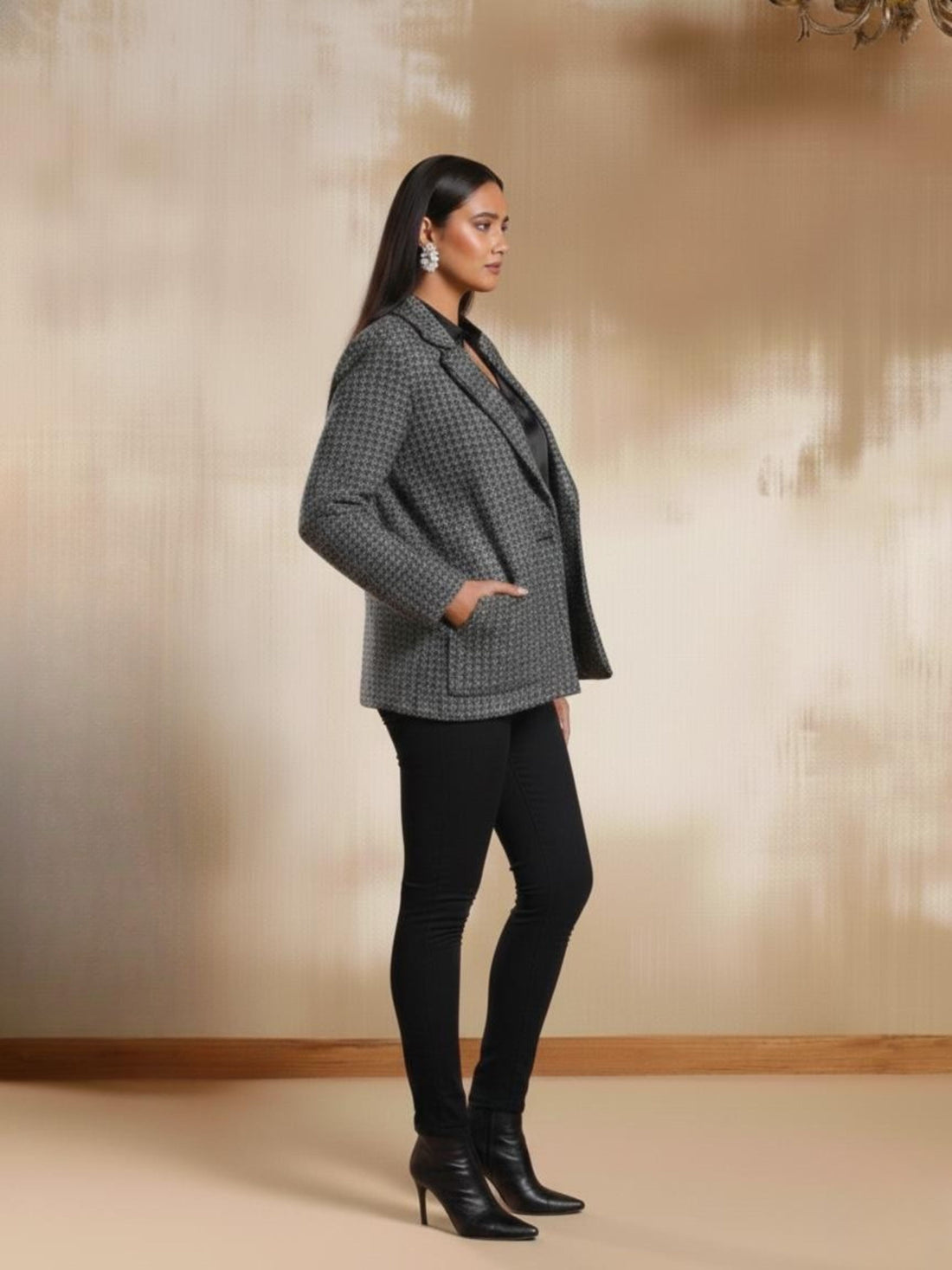 Blair Silver Tweed Short Coat
