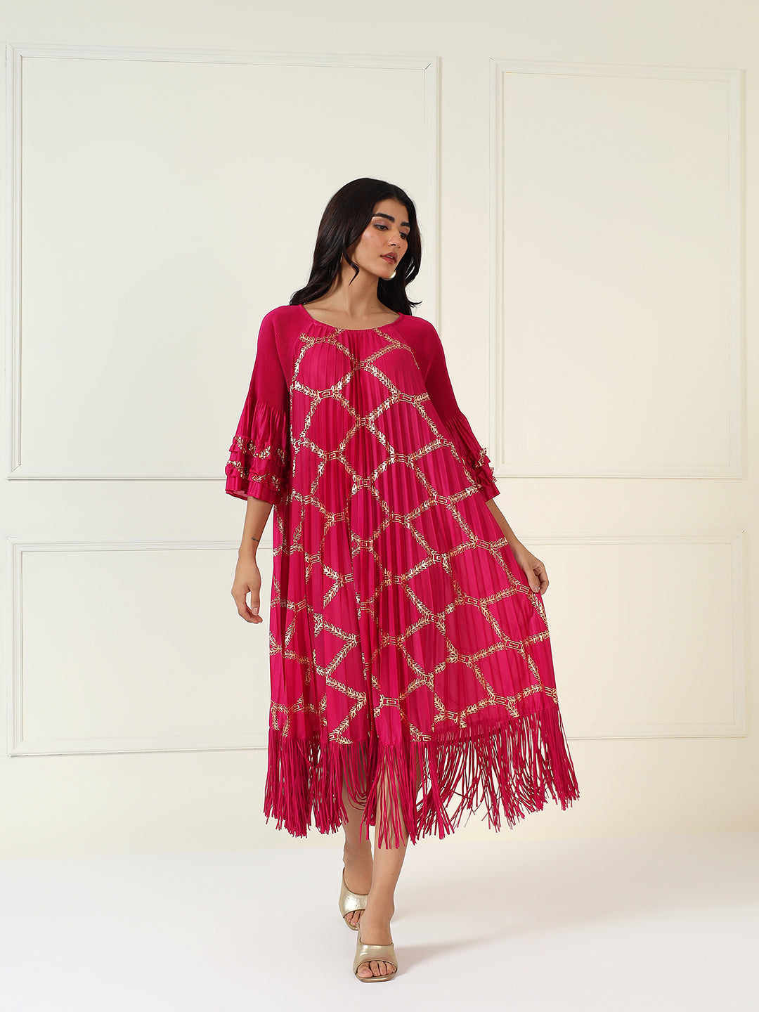 Zaria Metallic In Fuchsia Pink