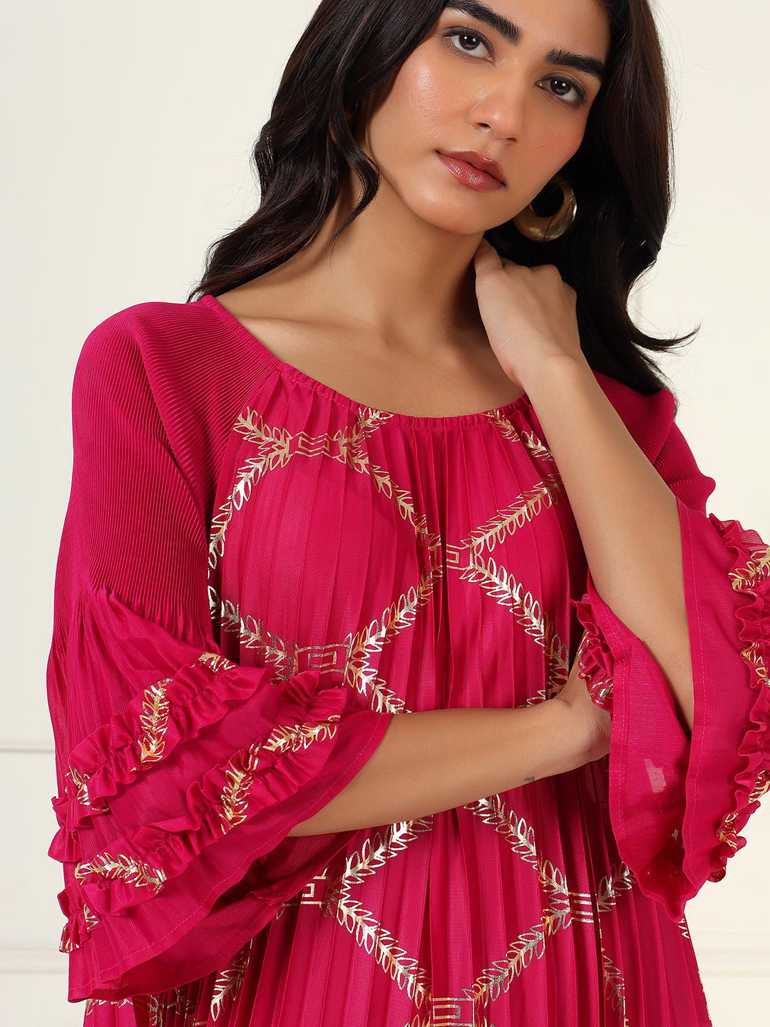 Zaria Metallic In Fuchsia Pink